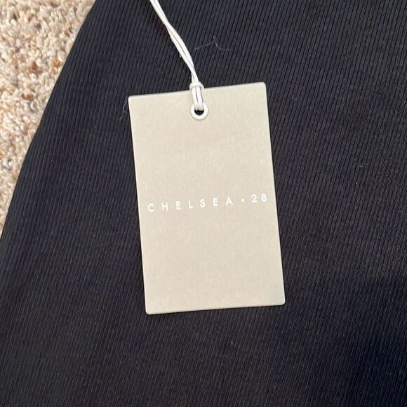 NWT Nordstrom Chelsea 28 Black Soft Ribbed Sweater Knit Side Slit Midi Skirt Med - Picture 5 of 7